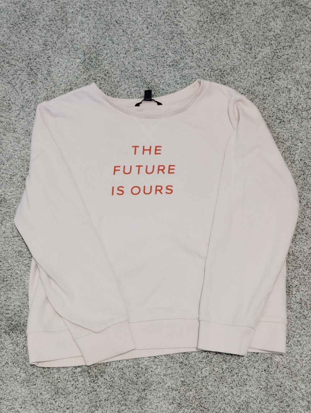 Banana Republic Light Pink Crewneck Sweatshirt with Orange Graphic